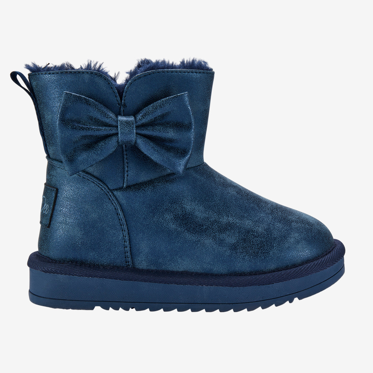 Bowtiful Navy Faux Suede Boot
