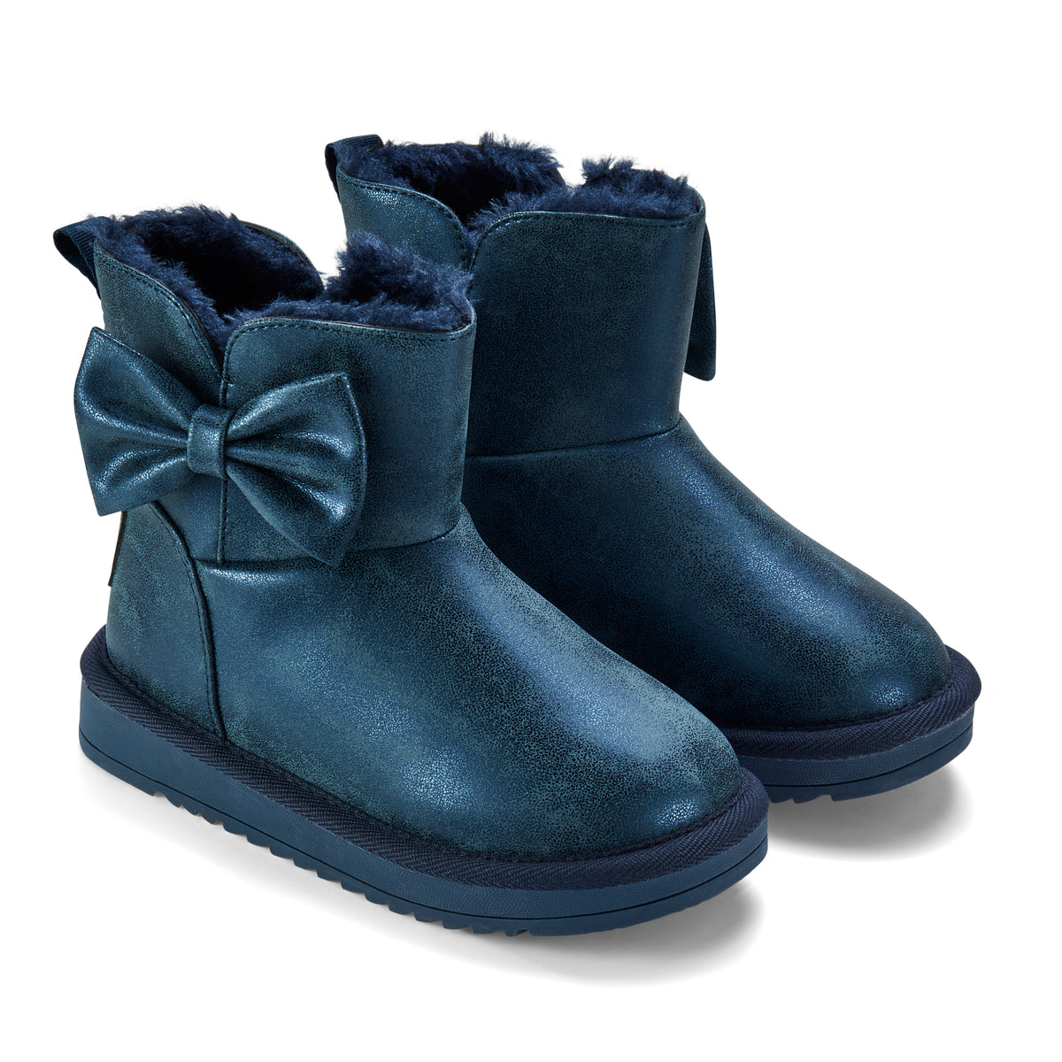 Bowtiful Navy Faux Suede Boot