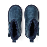 Bowtiful Navy Faux Suede Boot