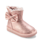 A Dee Bowtiful Pink Faux Suede Boot | Casa Childrenswear