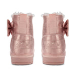 A Dee Bowtiful Pink Faux Suede Boot | Casa Childrenswear