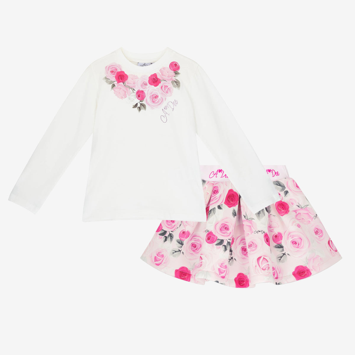 A Dee Ariella Rose Print Skirt Set | Casa Childrenswear