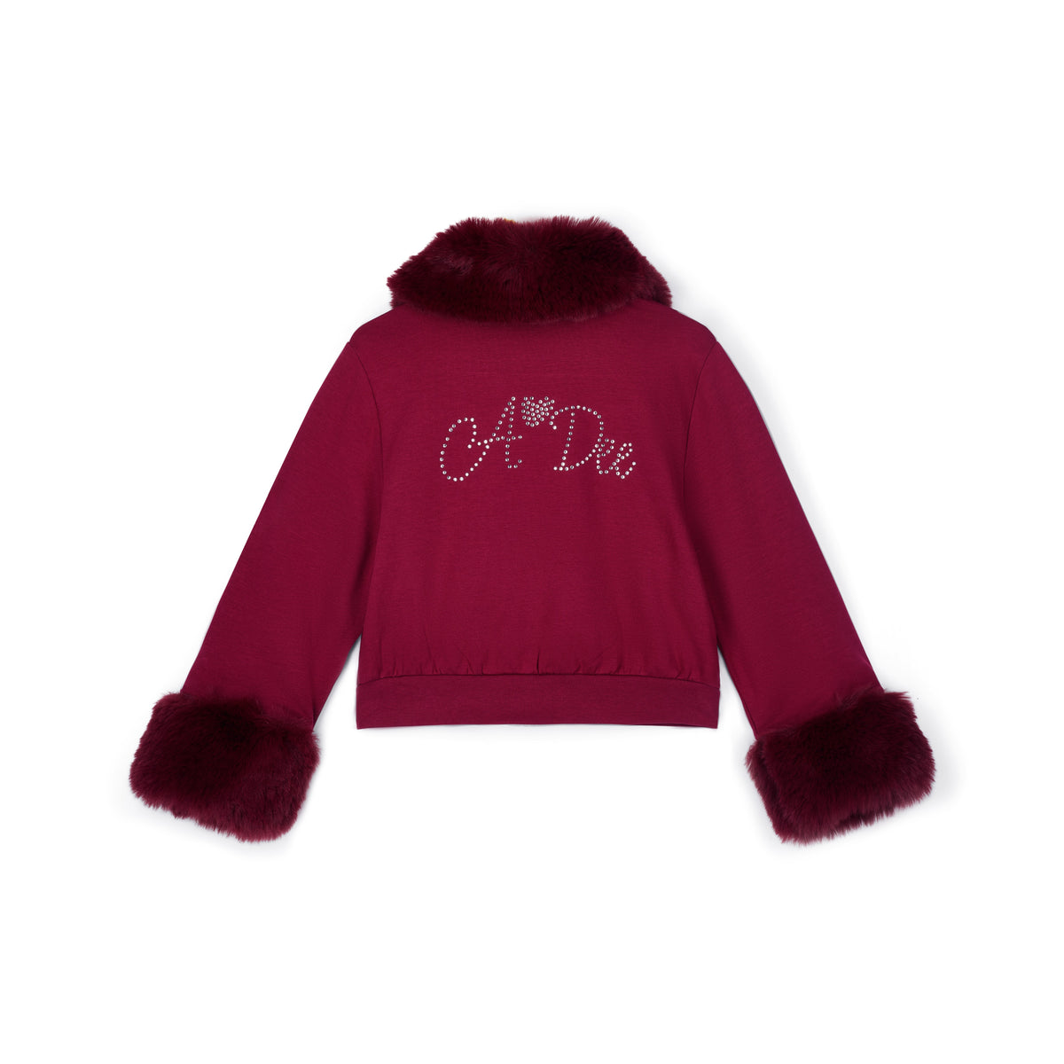 A Dee Audrey Cherry Fur Trim Bomber | Casa Childrenswear