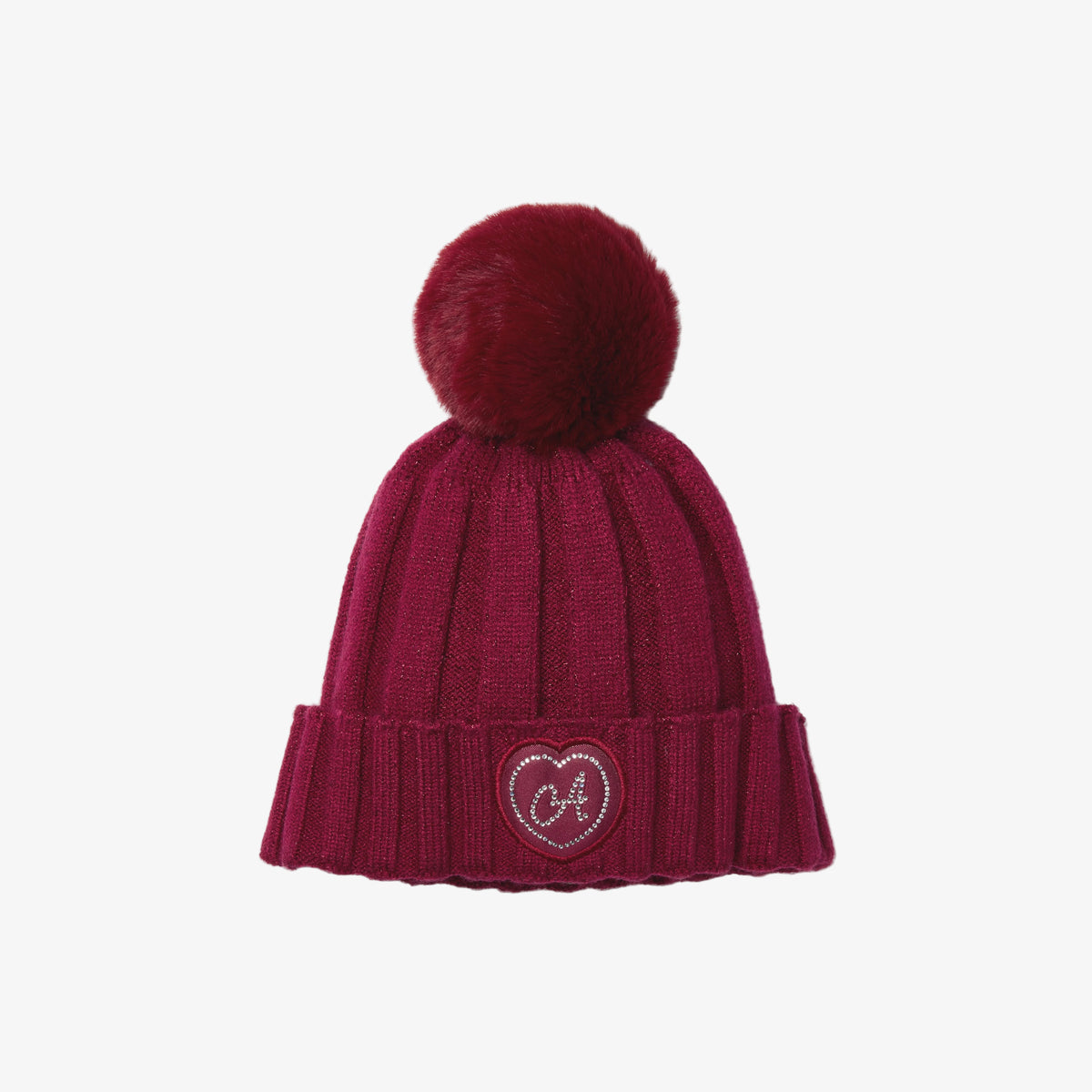 Bobbie Cherry Knitted Pom Pom Hat