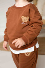 Cozy Crew Club Bear Maroon Colour Tracksuit | Casa Childrenswear