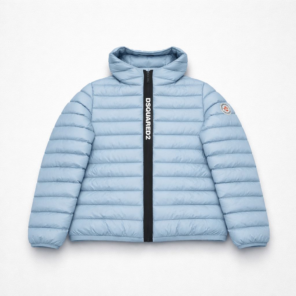 Dsquared2 Boys Dusky Blue Zip Thru Jacket | Casa Childrenswear