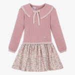 Granlei Girls Pink Dress with Flower Print - front view