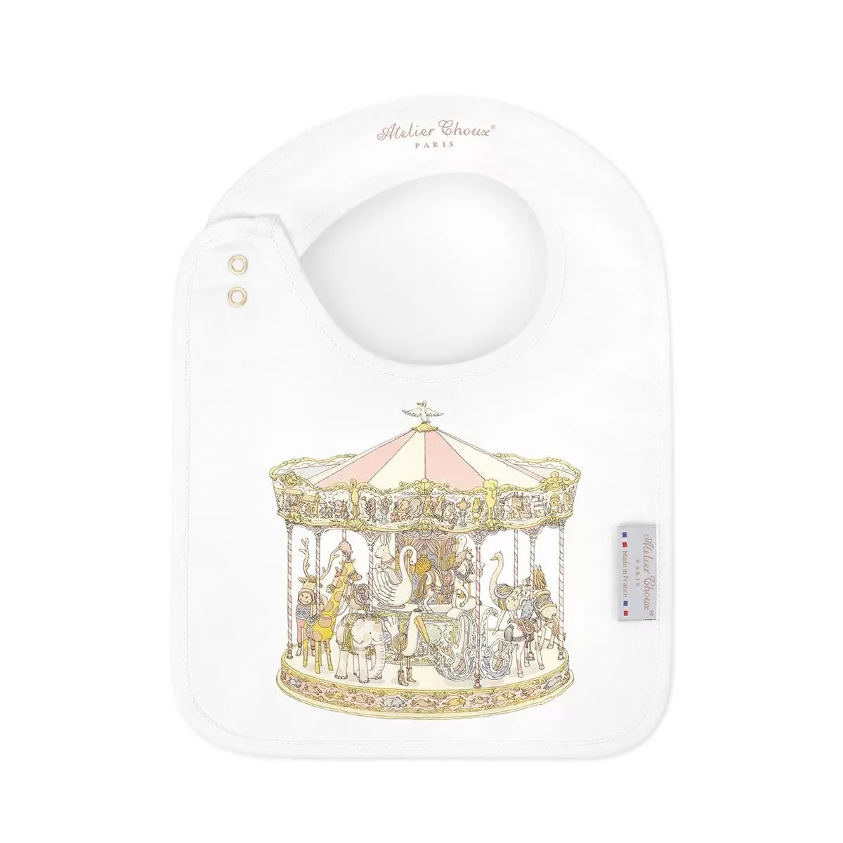 Atelier Choux Satin Bib - Carousel Pink | Casa Childrenswear