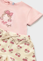 Mayoral Pink & Beige Short Set | Casa Childrenswear
