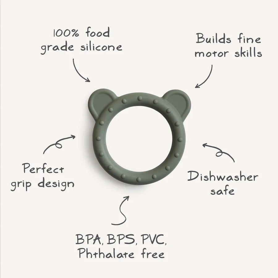 Mushie Bear Teether- Dried Thyme | Casa Childrenswear