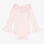 Caramelo Baby Girl Pink Frilliy Long Sleeved Romper | Casa Childrenswear