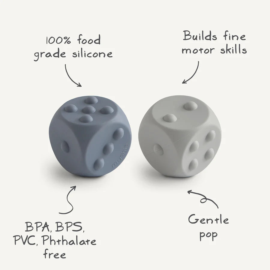 Mushie Dice Press Toy 2-pack - Blush/Shifting Sands | Casa Childrenswear