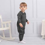 Baby Boy Charcoal Knit Leisure Set