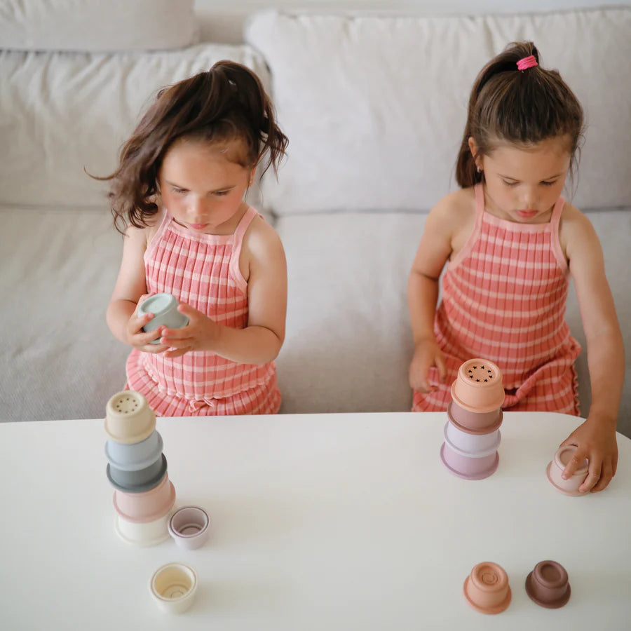 Mushie Stacking Cups- Petal | Casa Childrenswear
