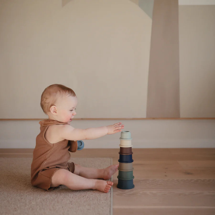 Mushie Stacking Cups- Forest | Casa Childrenswear