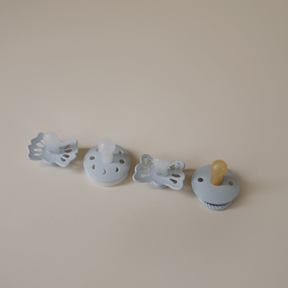 Frigg Baby's First pacifier 4-pack - Moonlight Sailing - Powder Blue | Casa Childrenswear