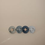 Frigg 4-Pack Pacifiers - Round Latex - Skyline Serenity - Size 2 | Casa Childrenswear