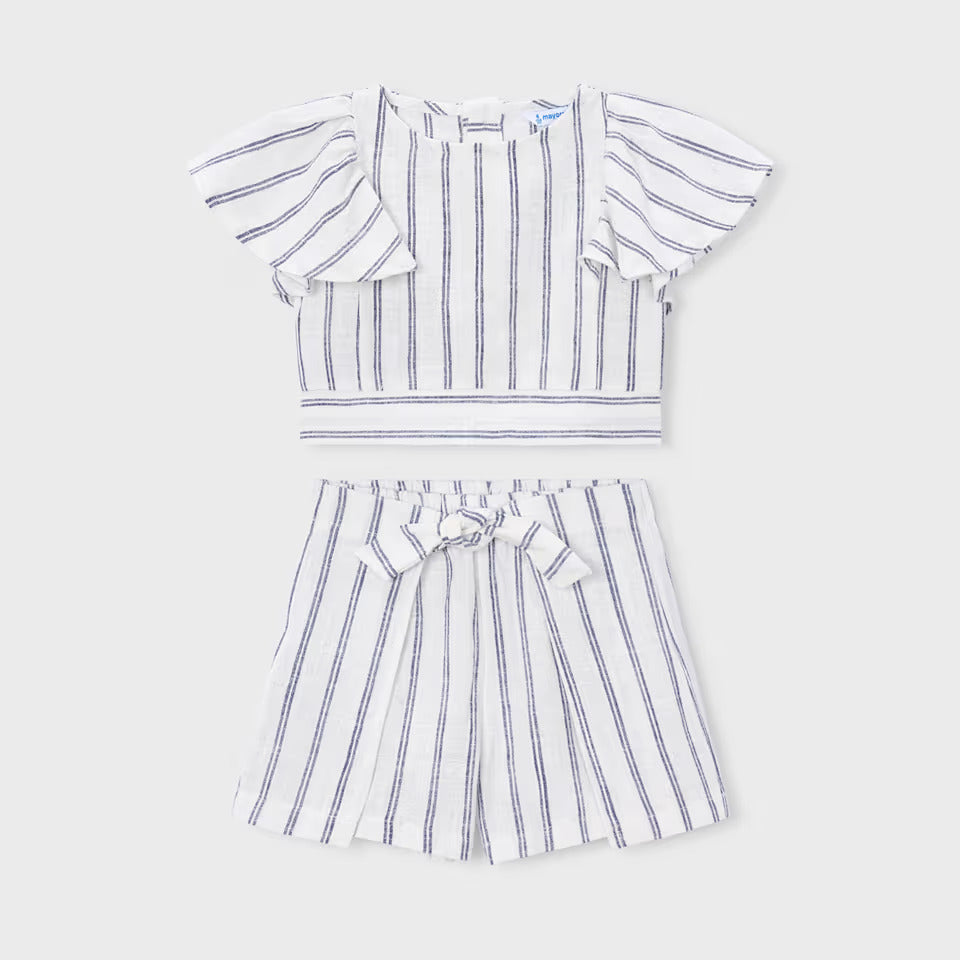 Mayoral Blue Striped Skirt Set | Casa Childrenswear