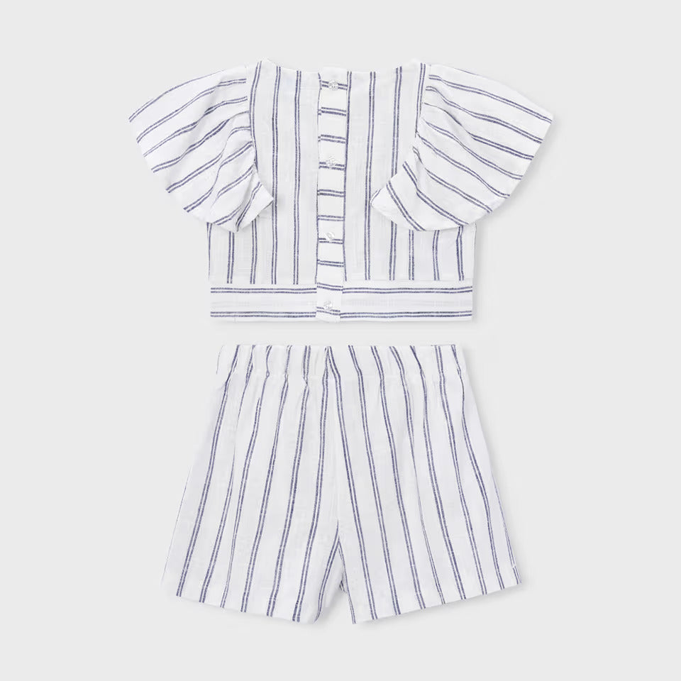 Mayoral Blue Striped Skirt Set | Casa Childrenswear