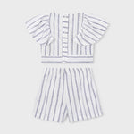 Mayoral Blue Striped Skirt Set | Casa Childrenswear