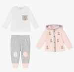 Caramelo Baby Girl Pink Three Piece Bear Leisure Set | Casa Childrenswear