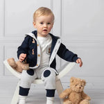 Caramelo Baby Boy Navy Three Piece Bear Leisure Set | Casa Childrenswear
