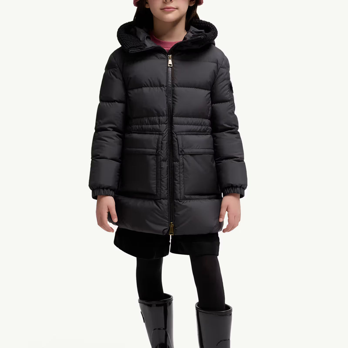 Moncler Enfant Girls Black Irma Long Parka | Casa Childrenswear