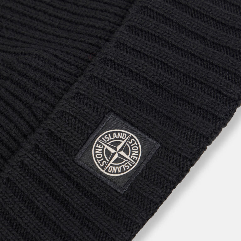 Stone Island Boys Black Compass Beanie | Casa Childrenswear