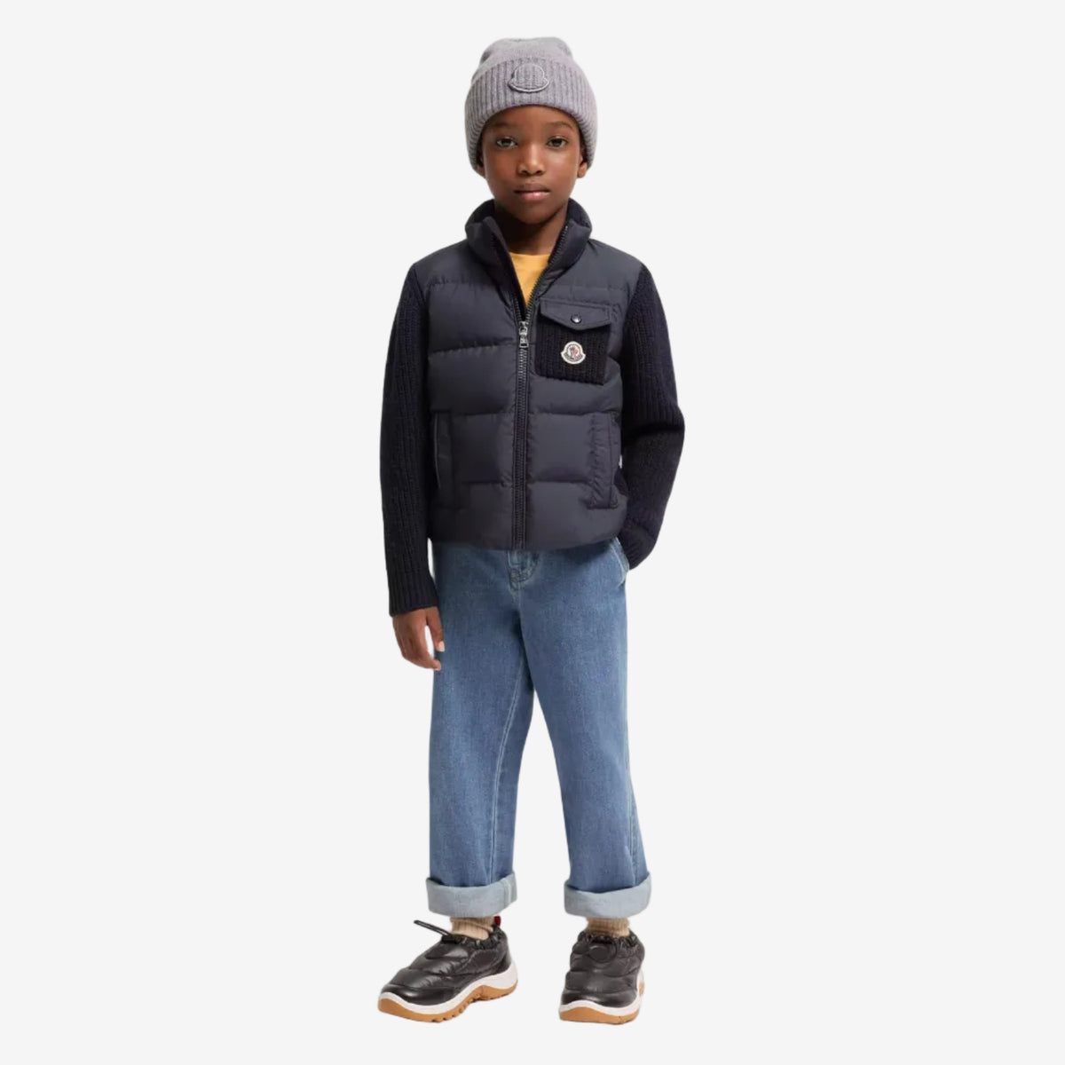 Moncler Enfant Boys Navy Knitted Jacket | Casa Childrenswear