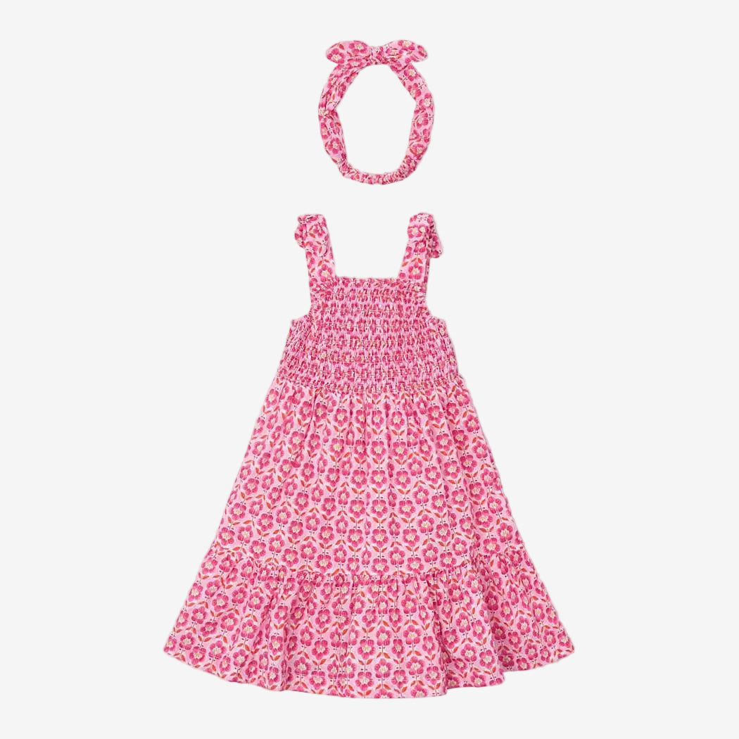 Mayoral Pink Flower Print Dress | Casa Childrenswear