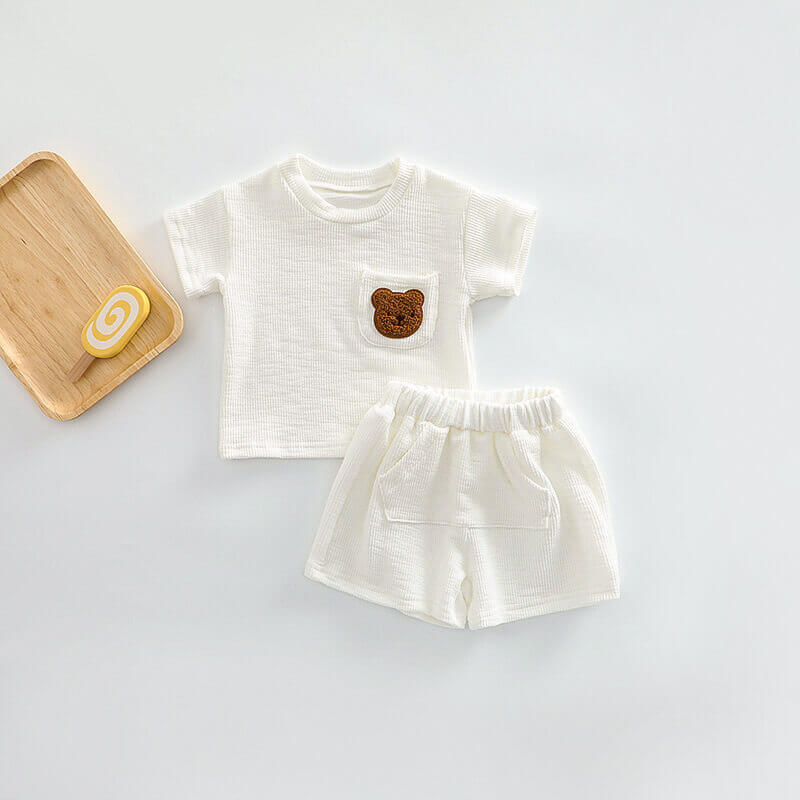 Cozy Crew Club Coloured Bear T-Shirt & Short Set | Casa Childrenswear