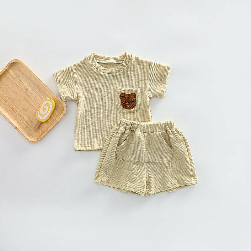 Coloured Bear Green 2 Piece T-Shirt & Short Set