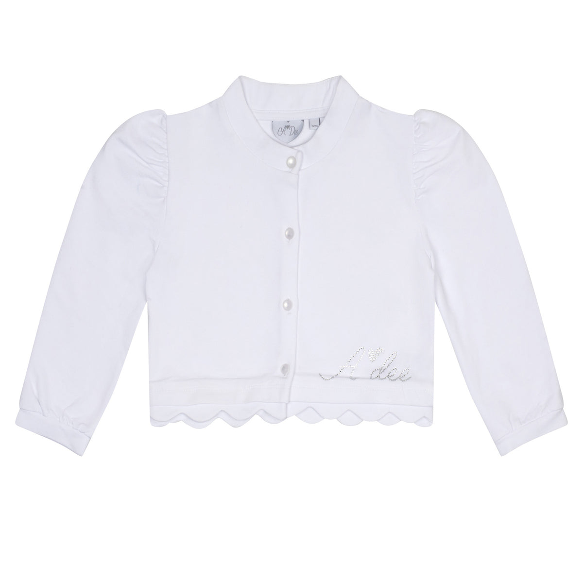 A Dee Lina White Sweat Cardy | Casa Childrenswear