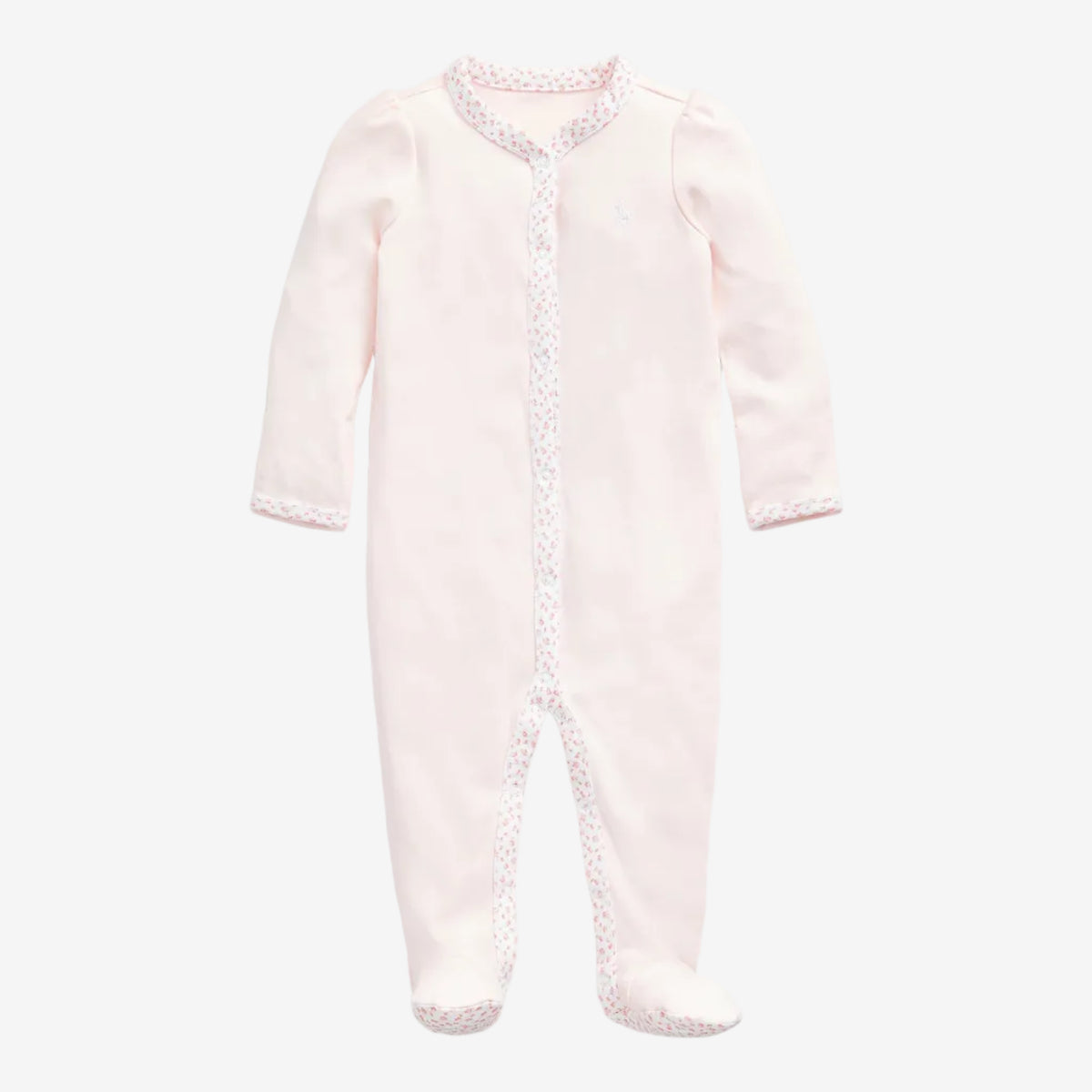 Ralph Lauren Baby Girls Floral Trim Cotton Coverall | Casa Childrenswear