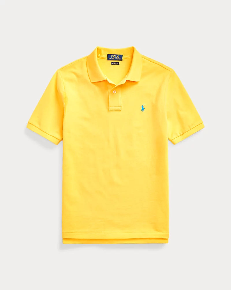 Ralph Lauren Slim Fit Yellow Cotton Mesh Polo | Casa Childrenswear