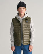 Gant Shiny Light Padded Down Vest- Juniper Green | Casa Childrenswear