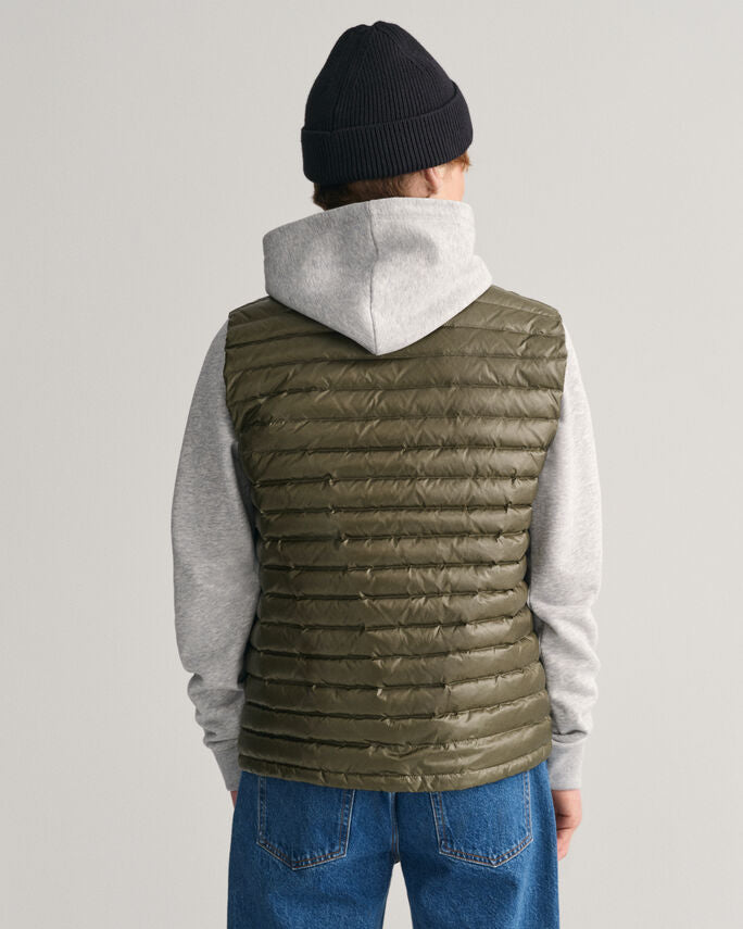 Gant Shiny Light Padded Down Vest- Juniper Green | Casa Childrenswear