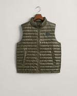 Gant Shiny Light Padded Down Vest- Juniper Green | Casa Childrenswear