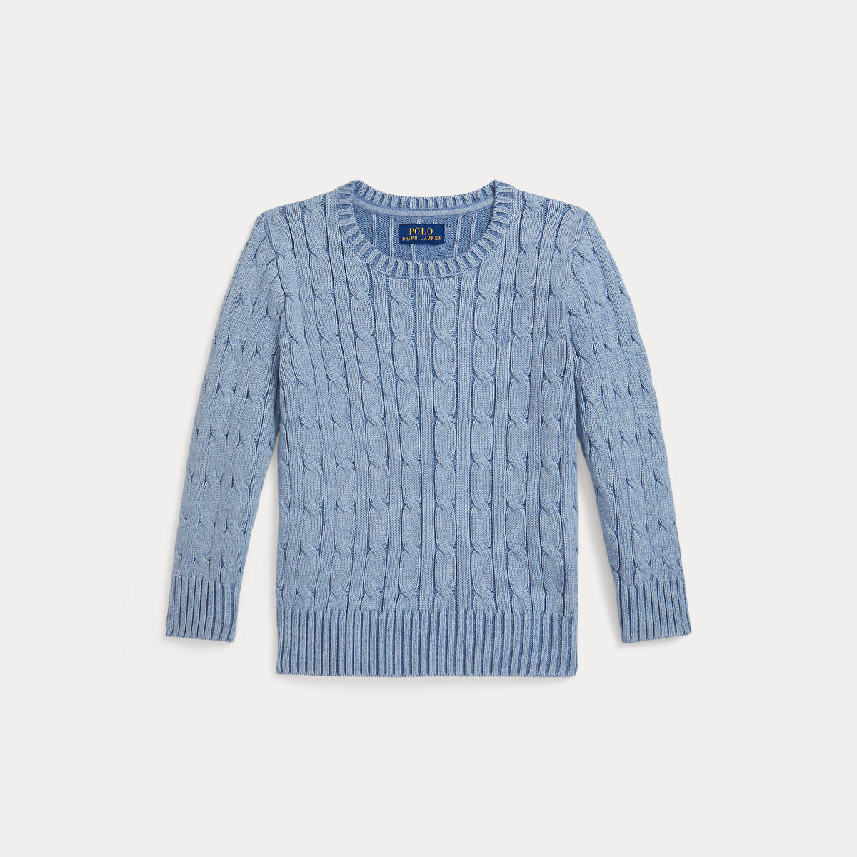 Ralph Lauren Boys Blue Cotton Cable Jumper | Casa Childrenswear