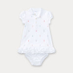 Ralph Lauren Baby Girls White Dress with Print | Casa Childrenswear