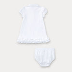 Ralph Lauren Baby Girls White Dress with Print | Casa Childrenswear