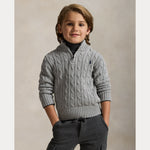 Ralph Lauren Boys Grey Quarter Zip Sweater | Casa Childrenswear