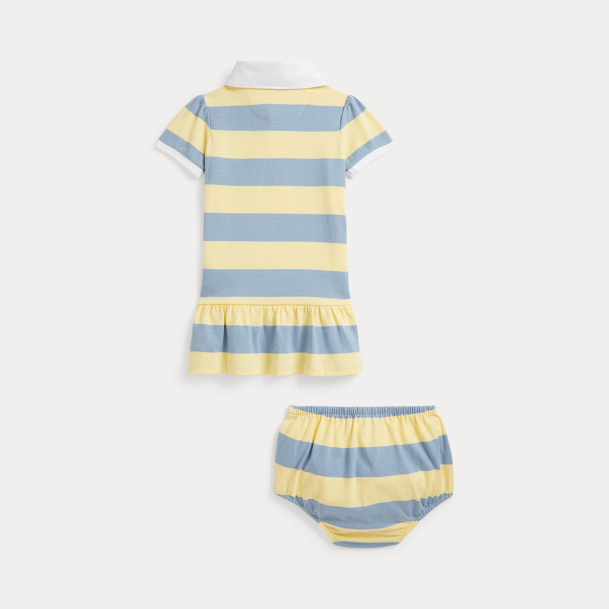 Ralph Lauren Baby Girls Yellow Stripe Rugby Dress | Casa Childrenswear