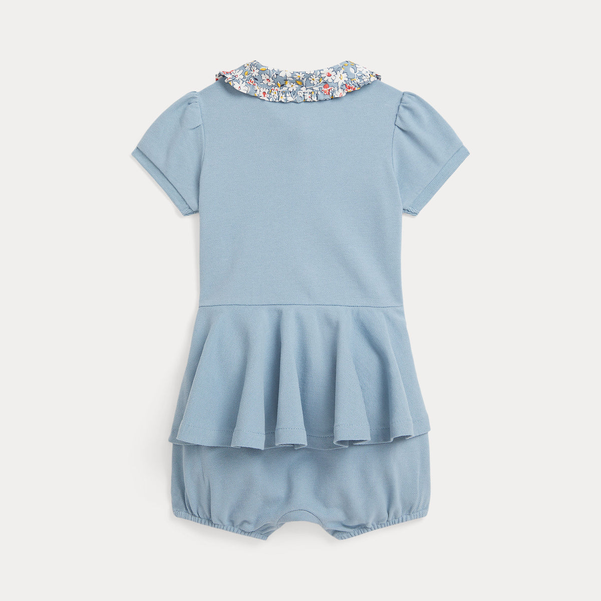 Ralph Lauren Baby Girls Blue Bubble Shortall | Casa Childrenswear