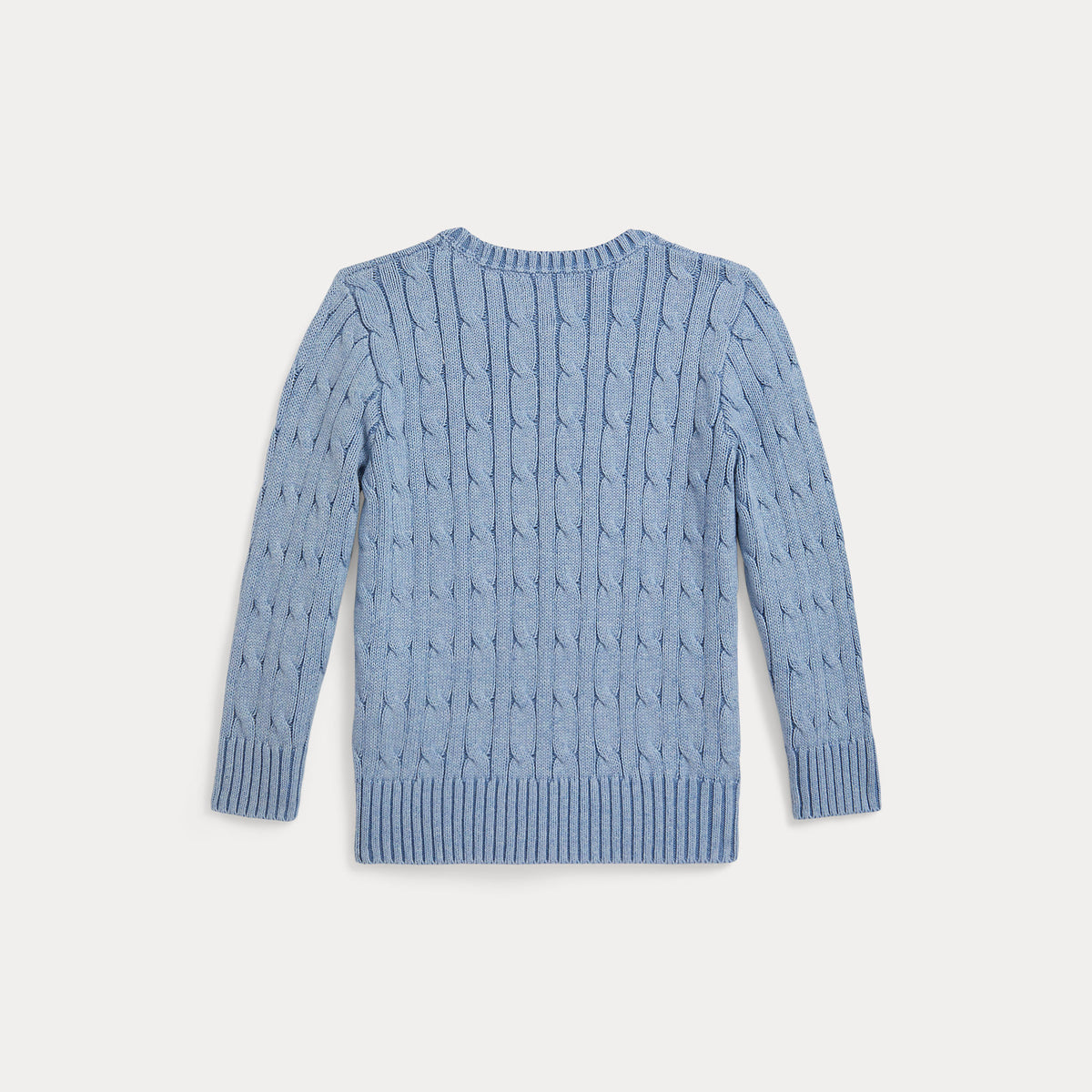 Ralph Lauren Boys Blue Cotton Cable Jumper | Casa Childrenswear