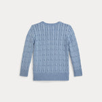 Ralph Lauren Boys Blue Cotton Cable Jumper | Casa Childrenswear