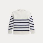 Ralph Lauren Boys Blue Half Zip Striped Sweatshirt | Casa Childrenswear