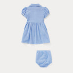 Ralph Lauren Baby Girls Blue Dress | Casa Childrenswear