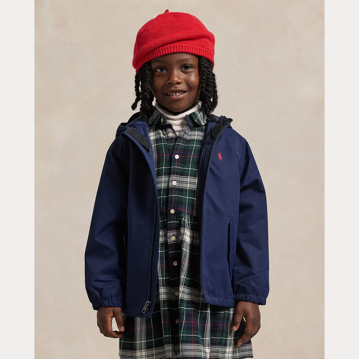 Ralph Lauren Boys Navy Shell Windbreaker - lifestyle view