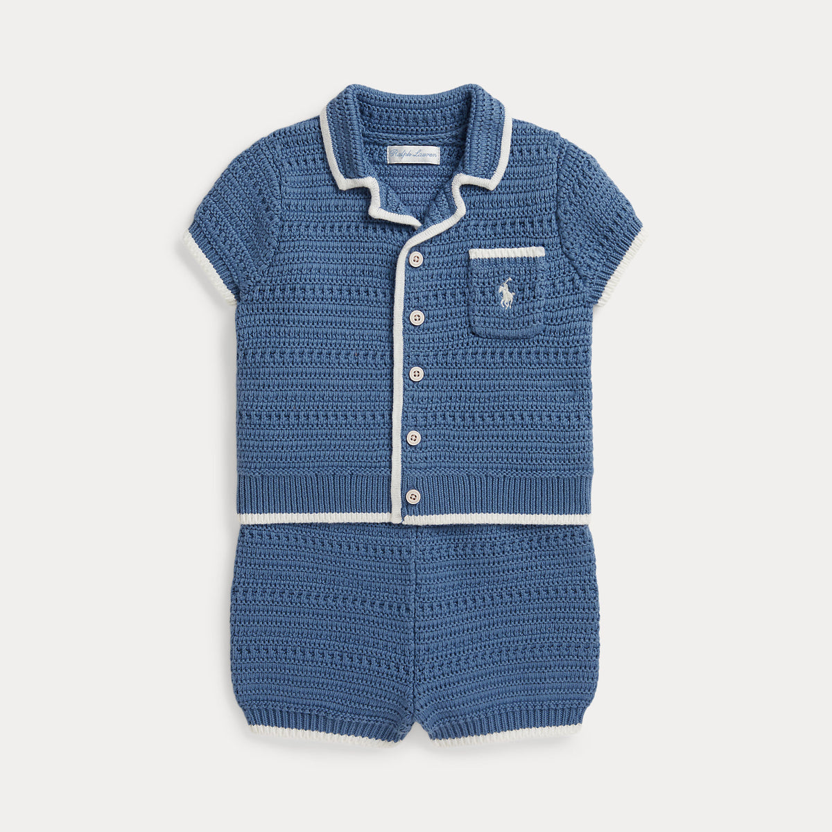 Ralph Lauren Baby Boys Knitted Shirt & Short Set | Casa Childrenswear
